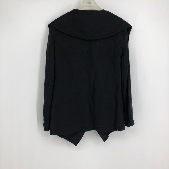Brochu Walker black linen Tencel cardigan blazer w/large draped collars size S/P - Picture 4 of 16